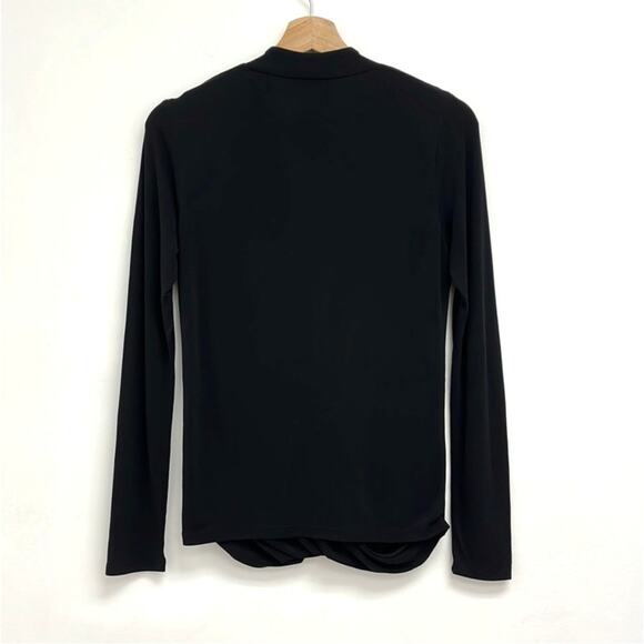 Eileen Fisher 100% Silk Faux Wrap Surplice Drape Elegant Blouse - Petite Small - Picture 3 of 11